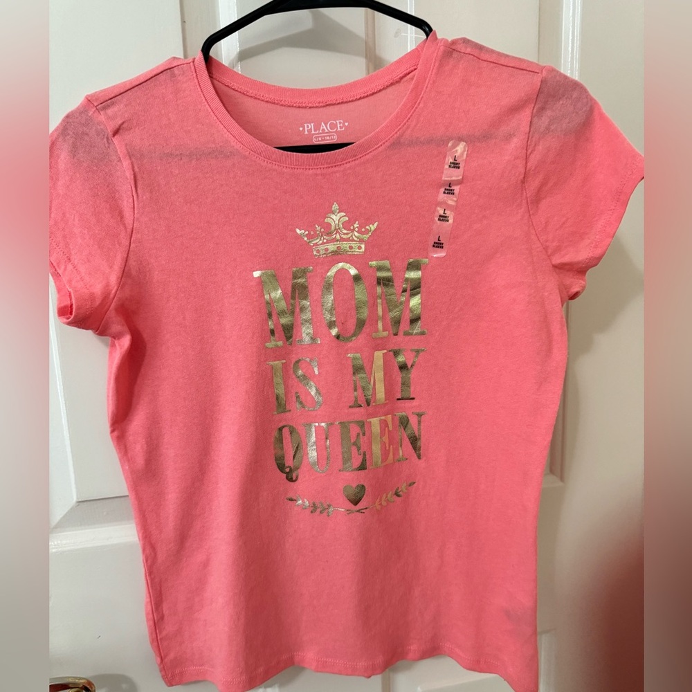 PLACE Girls L 12-14 “MOM IS MY QUEEN” Tee Shirt MOTHERS DAY GIFT